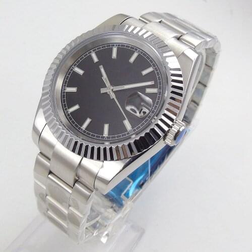 36mm Sterile Black Dial Sapphire Glass Deployment MIYOTA 8215 Luminous Automatic Movement Mens Watch