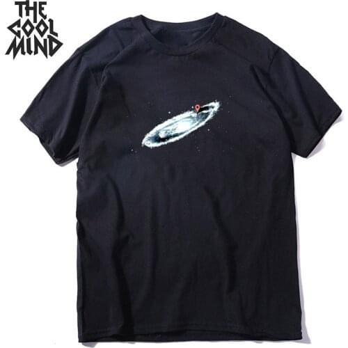 COOLMIND 100% cotton high quality space men T shirt loose summer men Tshirt o-neck men t-shirt male men tee shirt mo0153