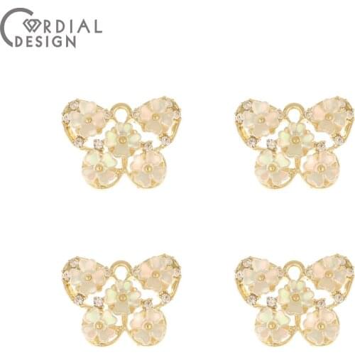 Cordial Design 30Pcs 16*21MM Jewelry Accessories/Butterfly Shape/DIY Charms/Resin Effect/Pendants/Jewelry Findings & Components