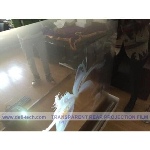 DfLabs 220cm* 80cm Holographic transparent rear projection screen film display vivid and clear picture for shopping WINDOW