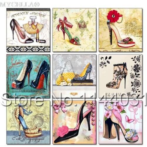Diy 5d Diamond Painting Butterfly High Heels Needlework Diamond Embroidery Resinstone Cat Shoe Mosaic Cross Stitch Flower Decor
