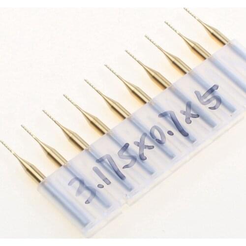 10pcs Titanium Coated 3.175X0.7X5mm Carbide Engraving Bit CNC/PCB Machine Milling Cutter
