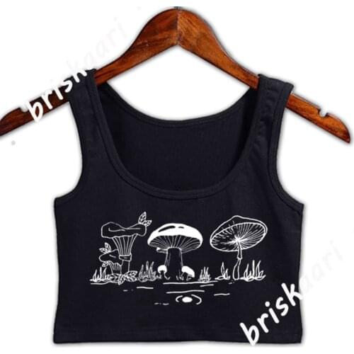 Mushroom Cottagecore Aesthetic Goblincore Mycology Crop Top Top Famous Size S-2xl Personalized Cool New Style Female Female Vest