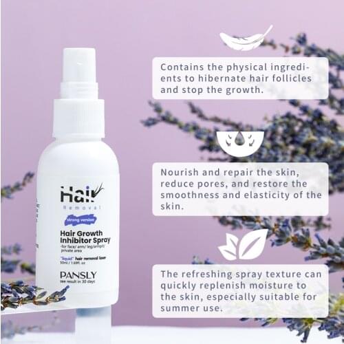 Lavender Inhibitor Cream Body Lotion Hair Removal Spray Permanent Hair Growth Inhibitor Spray Repair Essence