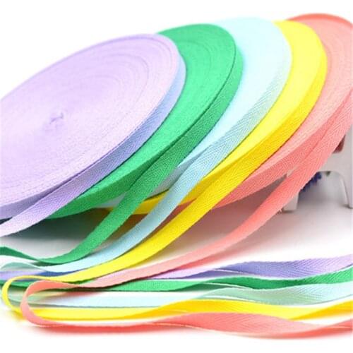 Ribbon 1cm 2cm Multi Color Herringbone Tape Ribbons 10mm Woven Cotton Sewing Overlock Cloth Strap Belt DIY Accessories 50Yards