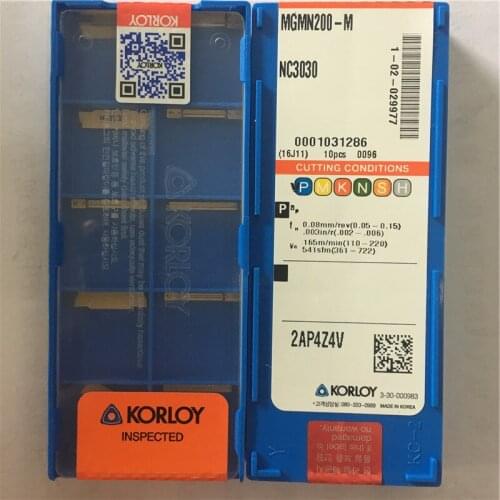 MGMN200-M NC3030 100% KORLOY Original carbide insert with the best quality 10pcs/lot free shipping