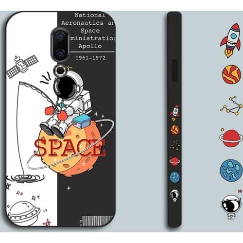 Cute Cartoon Spaceman Case For Meizu 15 Lite M15 16 th Plus 16X 16XS 16T Edge Print Back Cover Capa For Meizu 17 18 16S Pro