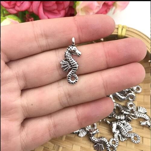 10Pcs 12x25mm Fashion Seahorse Charms Antique Silver Color Tone Jewelry Findings DIY Metal Handmade Making Supplies Wholesale