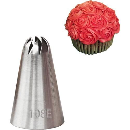 #108E Rose Nozzle Icing Piping For Cake Decorating Fondant Cream Pastry Tips Baking Tools kitchen