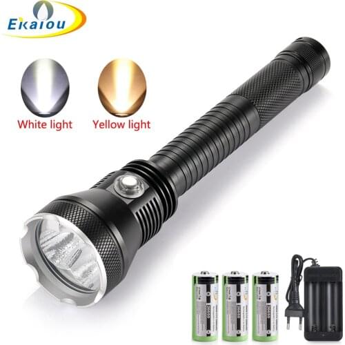 New High Quality Powerful 3 X XHP70.2 LED Waterproof Diving Tactical Flashlight Professional Underwater Catch Fish Dive Light