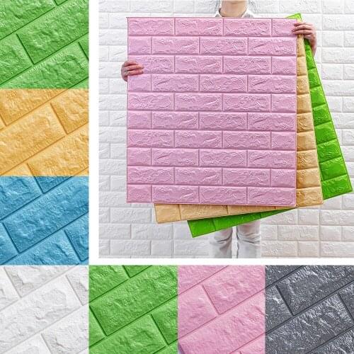 Wallpapers 3D Brick Pattern for TV background Living Room Bedroom Wall Decor DIY Self-adhesive Waterproof PE Foam Wall Stickers