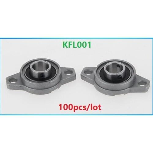 100pcs/lot KFL001 FL001 12mm zinc alloy bearing units pillow block bearings 12 flange block bearing bracket for CNC router