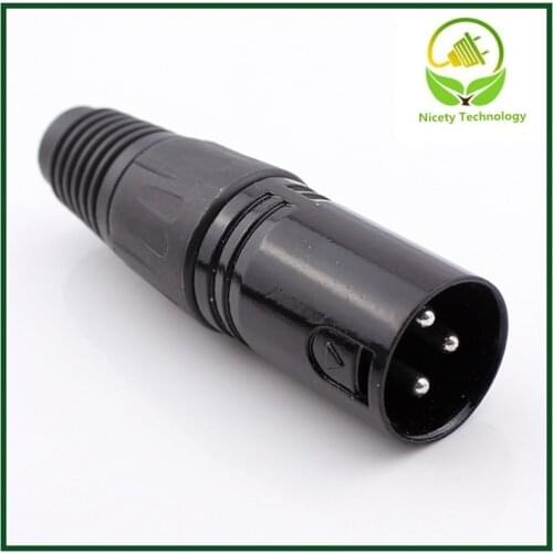 XLRM plug Connector Can Be Weld for DIY E-bike Battery Spare Part 3Pins Black XLR Connector Microphone Connector MIC Adapter