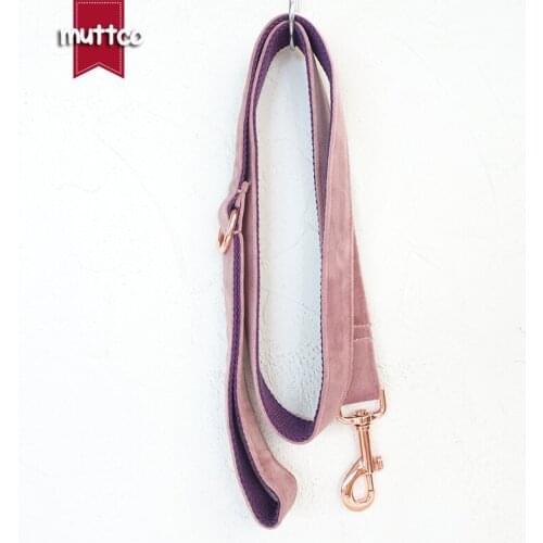 MUTTCO Adjustable dog collar THE BABY PINK handmade pet products 5 sizes metal buckle double cloth dog leash UDC080M