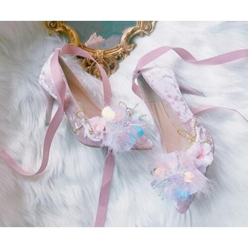 Lolita high heels Pink Spring shoes Stiletto