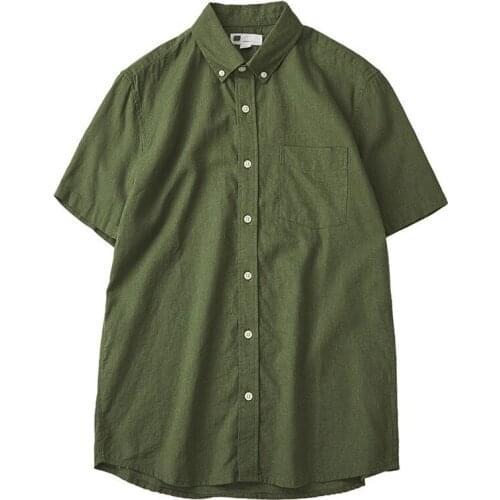 Men Cotton Linen Short Sleeve Shirt Summer Thin Breathable Single Breasted Male Causal Shirts Comfortable Tops camisa masculina