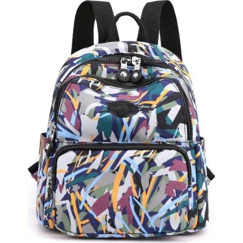 Vento Marea Small Waterproof Women Backpacks 2021 Flower Printing Female Shoulder School Bags Preppy Style Nylon Rucksack Purse