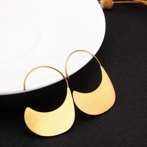 Moon Stud Earrings for Woman Stainless Steel Rose Gold Plating Charm Female Earring Wedding Engagement Silver Color Jewelry