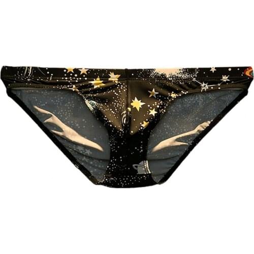 Soutong Underpants Patterns U Convex Low Rise Sexy Pattern Men Briefs for Home