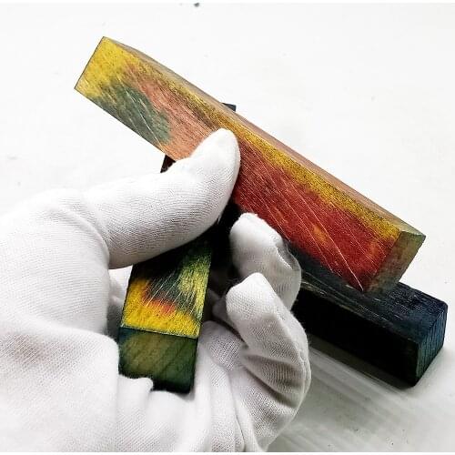 Stabilized wood Colorful wavy Knife handle wood patch DIY pencil Rod 19x19x150mm