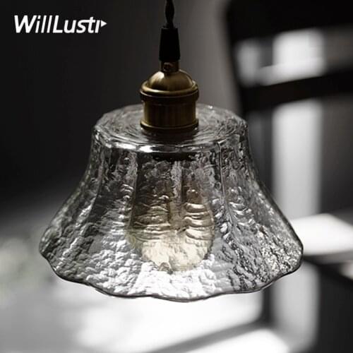 Handmade hammered pattern glass pendant lamp frosted glass suspension light art lighting fixture restaurant hotel dinning room