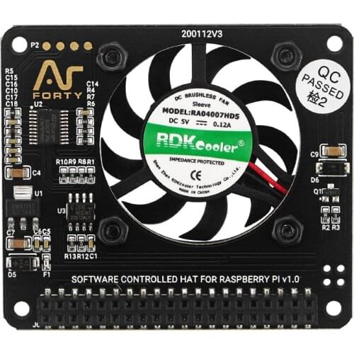 Argon One Raspberry Pi 4 Cooling Fan CPU Cooler Hat 65 x 57mm Small Exhaust Cooling Board for Raspberry Pi 3 Model B+/3B/2B