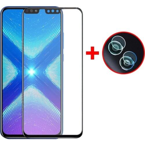 Huawei Honor 9X 8X 8A 8S 8C 7C Pro Tempered Glass Full Coverage Screen Protector Glass & Lens Film For Honor9X Tempered Glass