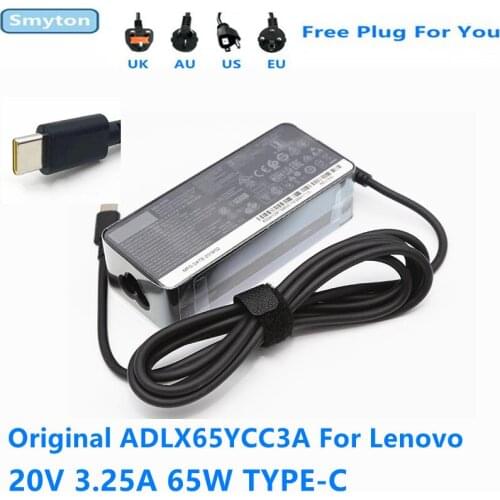 Original 65W Laptop AC Adapter Charger 20V 3.25A Type C Power Supply For Lenovo ThinkPad X1 Carbon E480 ADLX65YCC3A ADLX65YLC3A