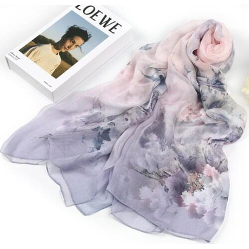 Spring And Summer Womens Long 34 Colors silk scarves travel shawls Digital Printed Chiffon Beach Towels 175*110