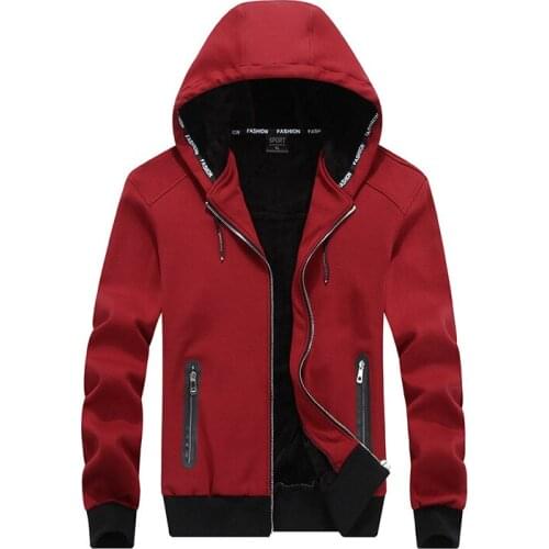 Plus Size Winter Men Sport Jacket Thickness Fleece Thermal Loose Hooded Coat Running Jogger Fitness Workout Casual Jacket 9XL