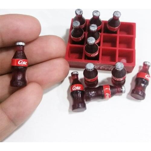 1 Dozen Mini Coke Bottle & Tray for Model Toys RC Truck Car Decor Dollhouse Miniature Toy Doll drink Kitchen for Axial SCX10 D90