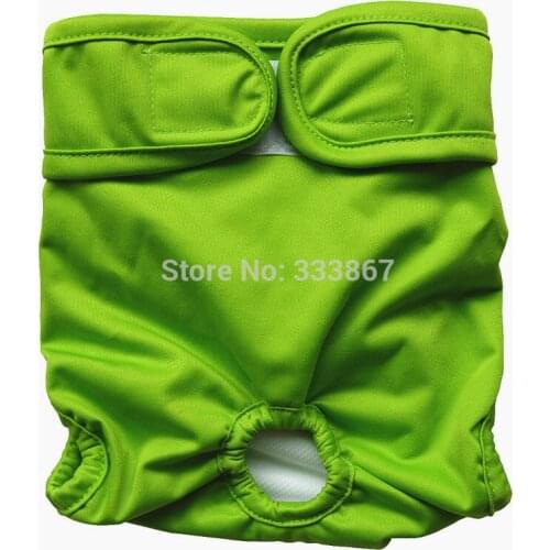 1 Reusable Washable Dog Diaper Nappy Durable Doggie Puppy Pets Pants Wrap for Male Female,Green,Newborn,XS,S,M,L