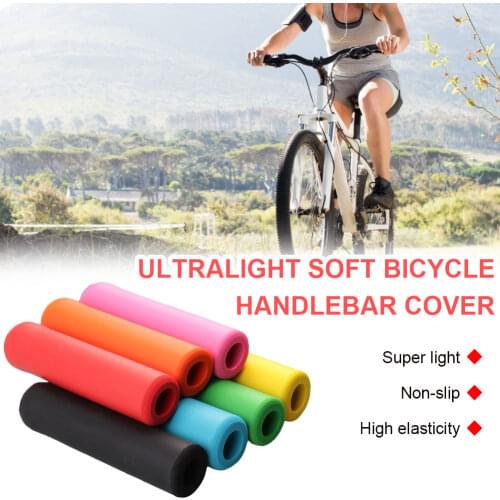 1Pair Silicone Cycling Bicycle Grips Outdoor MTB Mountain Bike Handlebar Grips Cover Anti-slip Strong Support Grips Bike Part