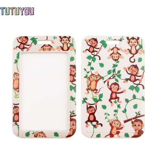 1pcs PC2865 Lovely Monkey Bank Credit Card Holder Wallet Bus ID Name Work Card Holder For Student Card Cover Business Card