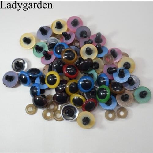 100PCS Colorful Plastic Safety DIY Doll Toy Eyes for Animal Puppet DIY Sewing Craft Teddy Bear Dolls Accessories with Washers