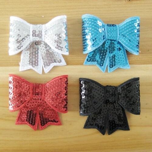 100 pcs/lot , Large 3 inch SEQUIN BOWS Appliques