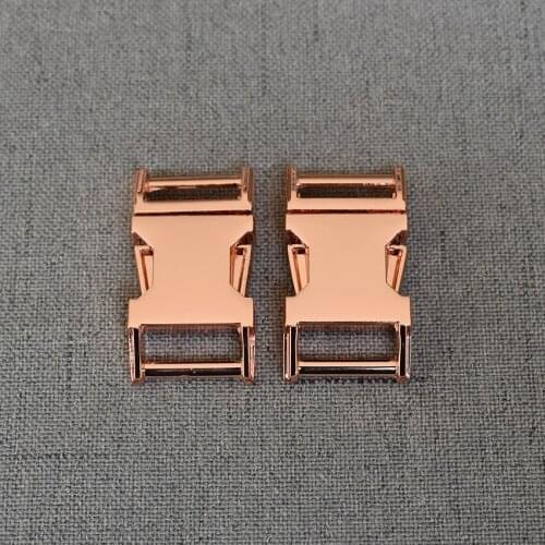 15mm Rose Gold Webbing Metal Side Release Straps Buckle For Bag Backpack Pet Dog Collar Necklace Bracelet Garment Sewing