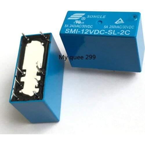 2PCS/lot Power relays SMI-12VDC-SL-2C 12V 5A 250VAC/30VDC 8pin