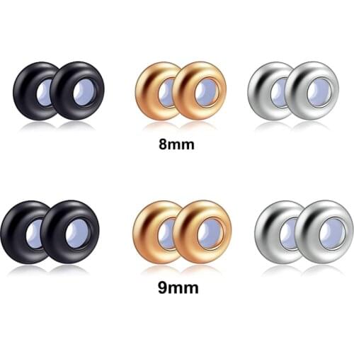 20pcs Stainless Steel Stopper Beads Spacer Rubber Rings Rubber Anti Skid Locating Ring for DIY Bracelet Necklace Jewelry Making