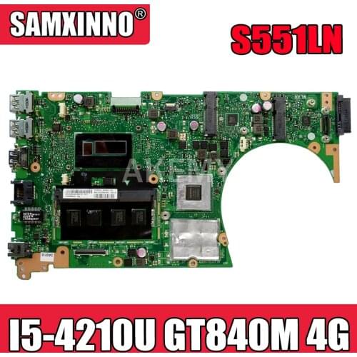 Akemy S551LN mianboard For Asus S551LN S551LB S551L Vivobook Laptop motherboard I5-4210U GT840M 4G RAM REV2.2 Test