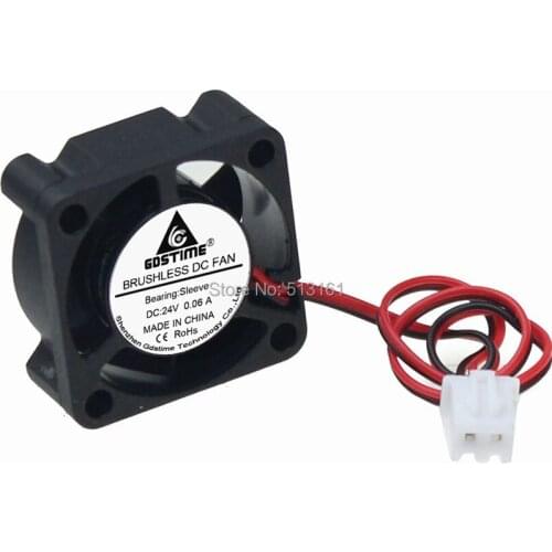 Gdstime DC 24V XH2.54-2Pin 25mm Brushless Cooling Cooler Fan 25x25x10mm