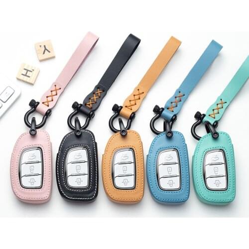 Car Key Cover Case for Hyundai V Elantra Tucson Mistra IX25 IX35 I20 I30 I40 HB20 Sonata Verna Leather Holder Smart Covers
