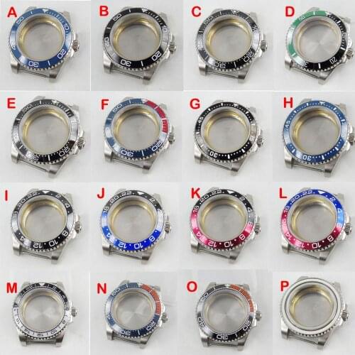 Stainless Steel Watch Case Fit NH35/NH36 40mm Automatic Movement Sapphire Glass Solid Backcover Rotating Bezel