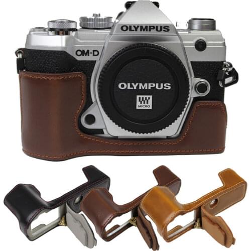 PU Leather Camera Case For Olympus OMD EM5III E-M5 Mark III E-M5 III Protective Shell Pouch Bottom Cover Skin