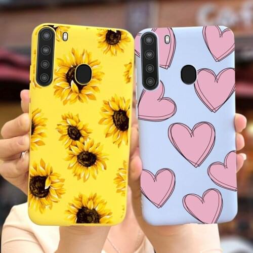 Colorful Flowers For Samsung Galaxy A21 Case SM-A215U Soft Silicone Phone Cases For Samsung A21 A 21 A215U Back Cover Full Coque
