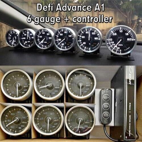 Defi Advance A1 Defi Link System Daisy Chain Auto Gauge 6 gauges Volt Water Temp Oil Temp Oil Press Tachometer RPM Turbo boost