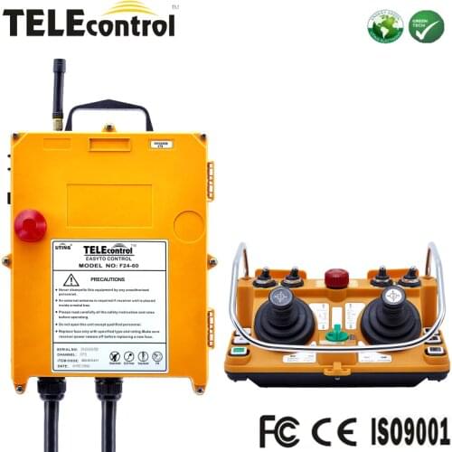 Telecontrol 2-axis 5 speed double wireless joystick radio remote control F24-60 for tower crane concrete pump vehicle