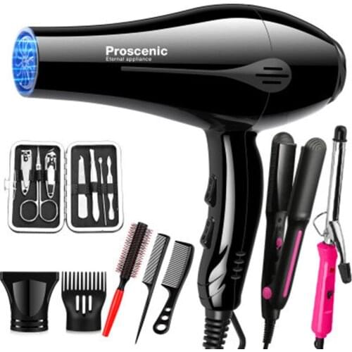 220V Blow Dryer Household High-power 2000W Hair Dryer Electric Hair Dryer Household Salon Hairdressing Blow Canister EU Plug