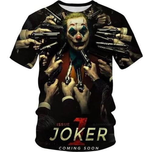 Summer New Clown 3D Print Cool T-Shirt Joker Fashion Casual Men Tshirt Short Sleeve Streetwear Oversized Clothes Tee Tops