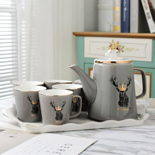 Ceramic Coffee Tea Set Nordic Phnom Penh Elk European Teaware Tea Cups Saucer Sets Bar Drinking Utensils Tea Set Porcelain